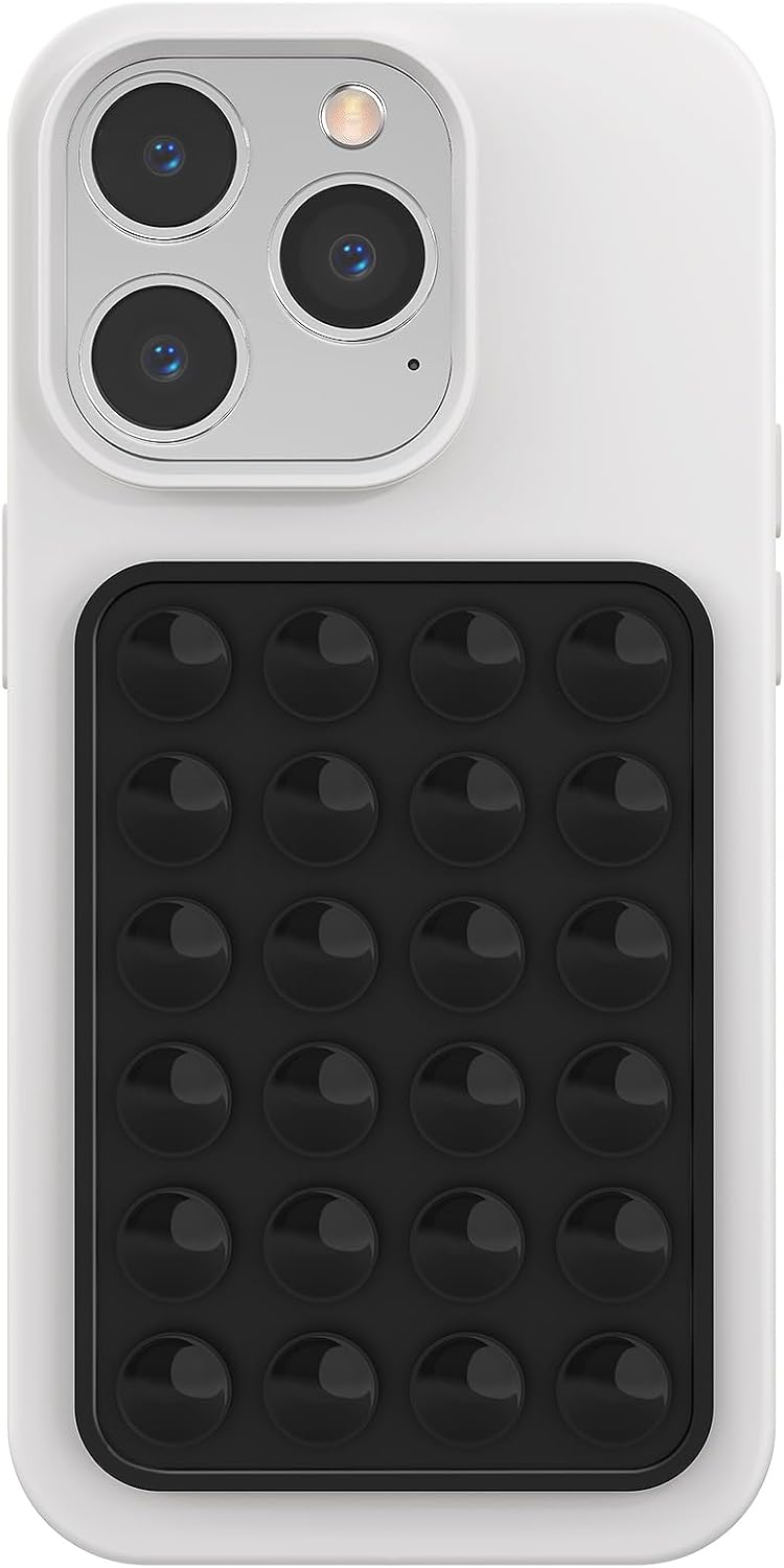 Silicone Phone Sticky Grip, Suction Phone Case Mount for iPhone and Android, Hands-Free Sticky Cell Phone Grip, Mobile Fidget Mirror Holder for Selfies and Videos