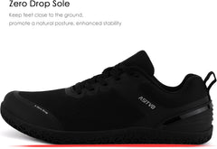 ASITVO Wide Barefoot Shoes Men Gym Zero Drop Sole Minimalist Cross Trainer Width Toe Box Sneakers Grounding Knit No-Sew Upper TPU Toe and Heel Colorful