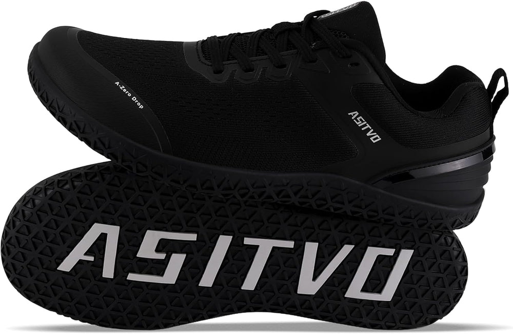 ASITVO Wide Barefoot Shoes Men Gym Zero Drop Sole Minimalist Cross Trainer Width Toe Box Sneakers Grounding Knit No-Sew Upper TPU Toe and Heel Colorful