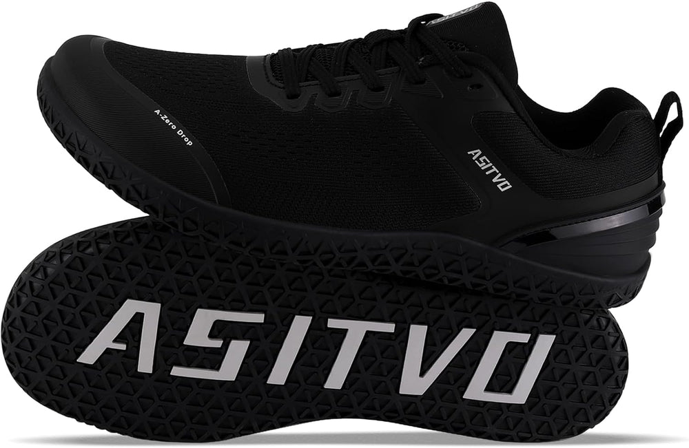 ASITVO Wide Barefoot Shoes Men Gym Zero Drop Sole Minimalist Cross Trainer Width Toe Box Sneakers Grounding Knit No-Sew Upper TPU Toe and Heel Colorful