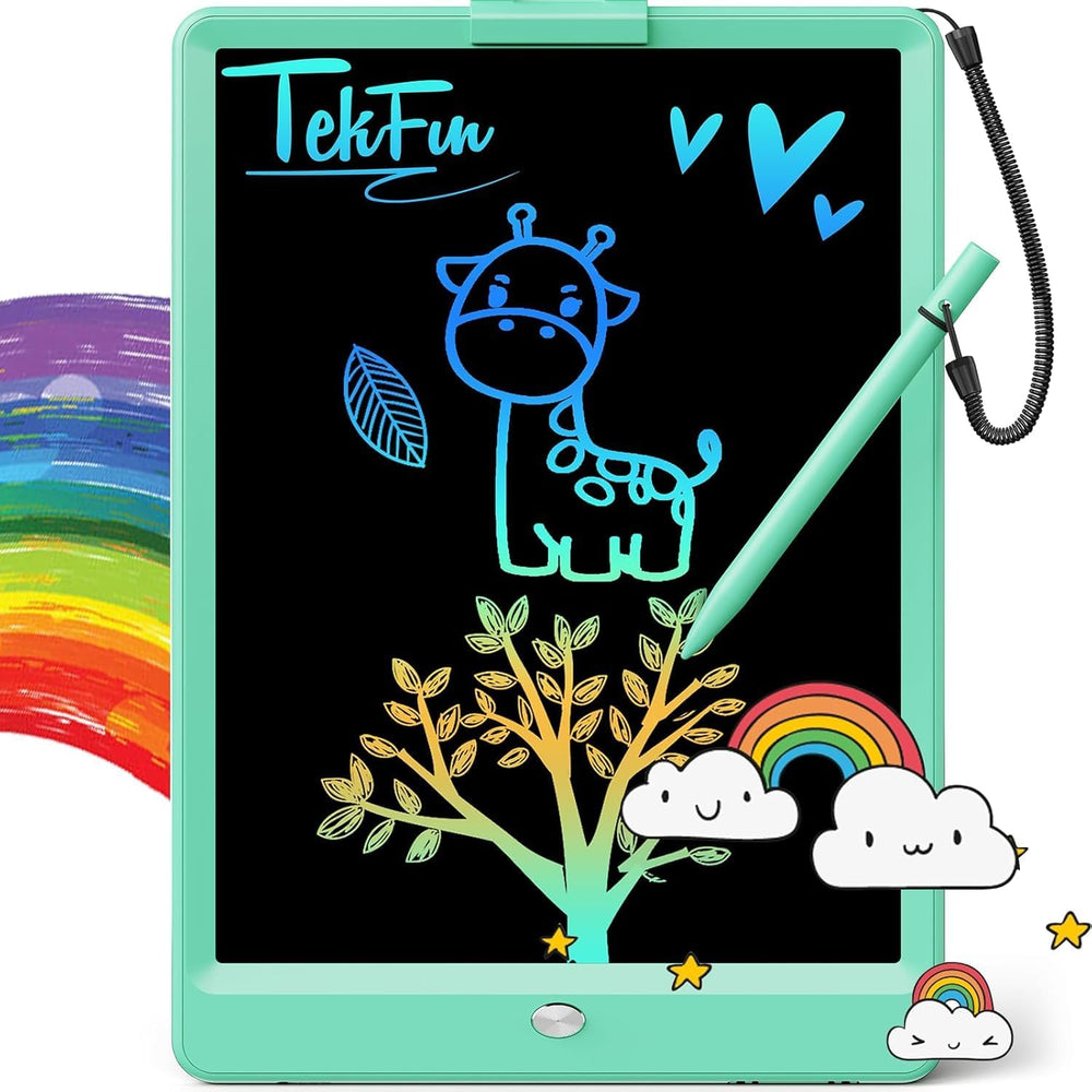 TEKFUN LCD Writing Tablet for Kids, 10-inch Coloring Drawing Pad, Mess Free Doodle Board, Airplane Travel Toys for Boys and Toddlers, Gifts for 3 4 5 6 7 8 Year Old Girls(Green)
