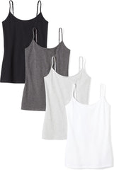 Amazon Essentials Women's Slim-Fit Camisole for Layering and Everyday Wear, Pack of 4