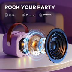 YLL Karaoke Machine for Kids, Portable Mini Speaker with 2 Wireless Microphones, TOP Kids Gifts for Girls Ages 3, 4, 5, 6, 7, 8, 9, 10+ Years Old, 4-12th Birthday Singing Present Toy Party (Purple)