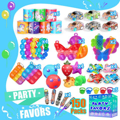 Party Favors for Kids 8-12 4-8, 150-Pack Fidget Toys Bulk, Treasure Box Toys for Classroom, Stocking Stuffers Goodie Bags, Classroom Prizes, Birthday Holiday for Boys Girls