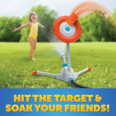 Blue Marble Toss 'N Soak Outdoor Sprinkler Game - Outdoor Water Play, Toss A Bean Bag & Soak Your Friends for Backyard Water Fun, Connects to Garden Hose, Kids Sprinklers for Yard, Yard Water Toys