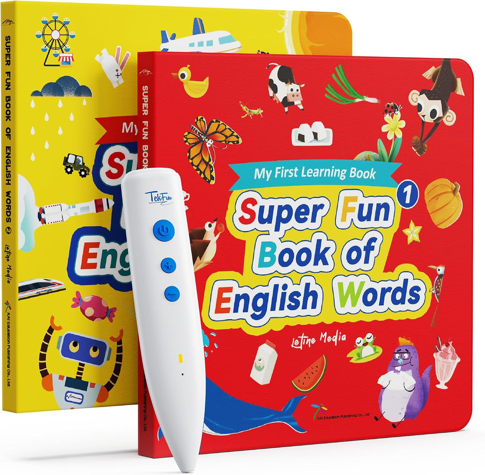 TEKFUN Learn to Read Words Books with Talking Pen, Educational Autism Sensory Toys for Kids, 500+ Learning Activities, Toddler Birthday Gifts for Boys Girls Ages 1-6