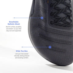 Flux Adapt Graphene XT Barefoot Shoes – Zero Drop Wide Toe Box Cross Trainers for Men & Women | Graphene Grip, Ballistic Mesh Upper | Gym, HIIT, Lifting & Crossfit Minimalist Sneakers Black