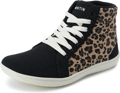 WHITIN Women's Wide High-Top Canvas Barefoot Sneakers | Minimalist Street-Ready Fit | Comfort-Forward Ankle Support