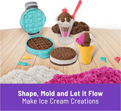 Kinetic Sand Scents, Ice Cream Treats Playset with 3 Colors Scented Play Sand & 6 Tools, Sensory Toys for Kids Ages 3 and up