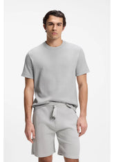 Cotton-blend T-shirt with waffle structure