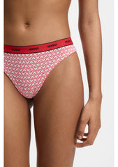 Three-pack of stretch-cotton thongs with logo details