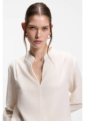 Relaxed-fit blouse in sandwashed silk