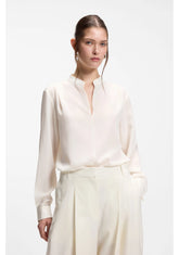 Relaxed-fit blouse in sandwashed silk