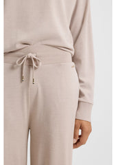 Melange-jersey tracksuit bottoms with logo plate