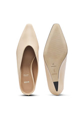 Leather mules with wedge heel