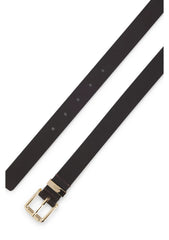 Italian-leather belt with gold-tone buckle