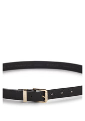 Italian-leather belt with gold-tone buckle