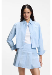 Relaxed-fit blouse in striped cotton poplin