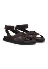 Suede sandals with Double B monogram