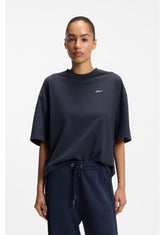 Cotton-jersey T-shirt with slogan artwork