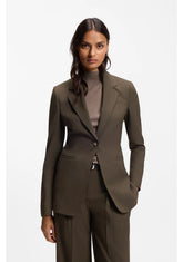 Single-breasted blazer in melange virgin wool
