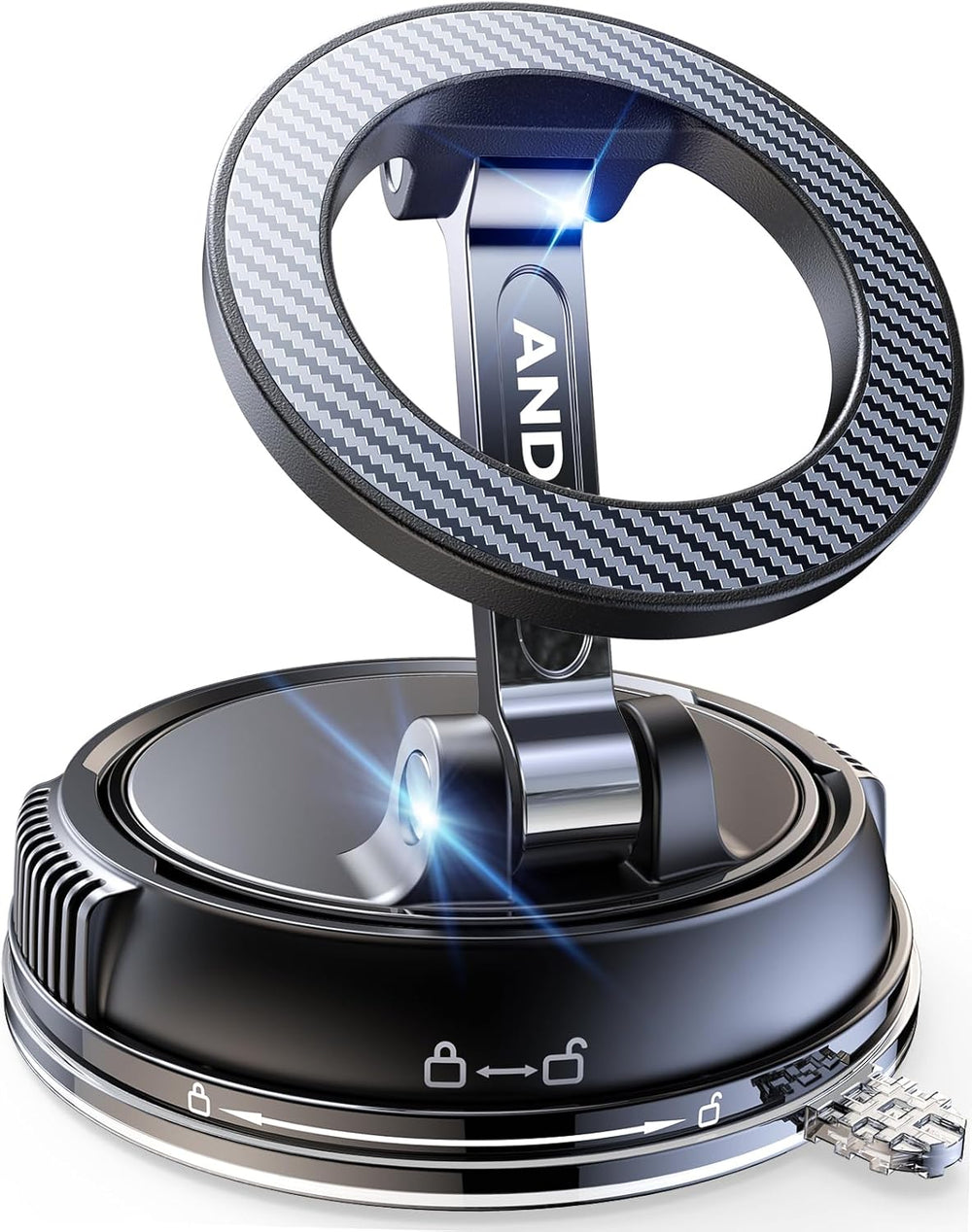 ANDERY Car Phone Holder for Magsafe [78+LBS Strongest Suction & 2400gf Magnetic] 360° Adjustable Car Phone Mount, Phone Holders for Your Car for iPhone 17 Pro Max 16 15 14 13 12 Plus Air, Carbon Fiber