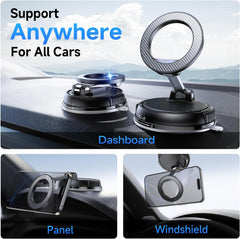 ANDERY Car Phone Holder for Magsafe [78+LBS Strongest Suction & 2400gf Magnetic] 360° Adjustable Car Phone Mount, Phone Holders for Your Car for iPhone 17 Pro Max 16 15 14 13 12 Plus Air, Carbon Fiber