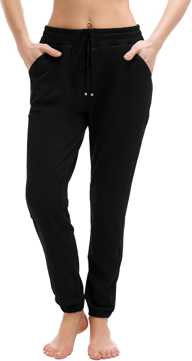 Walifrey Womens Joggers with Pockets, Drawstring Sweatpants Women for Lounging Jogging Workout and Gym
