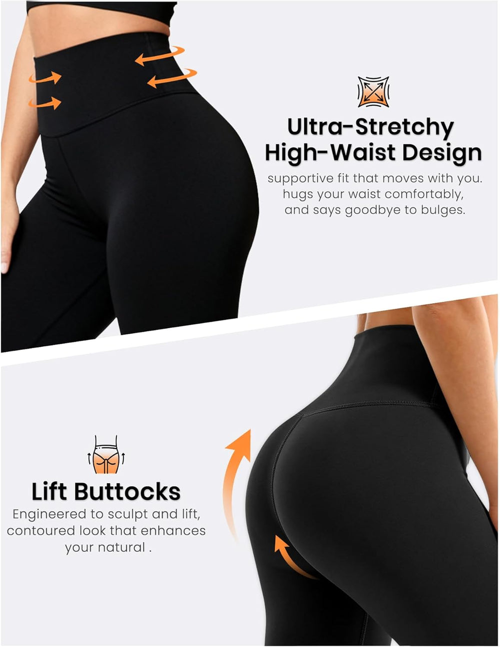Bluemaple High Waisted Leggings for Women - Tummy Control Pants Non See Through Workout Soft Yoga Pants for Running Plus Size