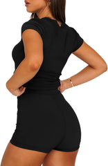 SAMPEEL Womens Two Piece Lounge Sets Casual Summer Outfits 2 Piece Short Matching Clothing Set