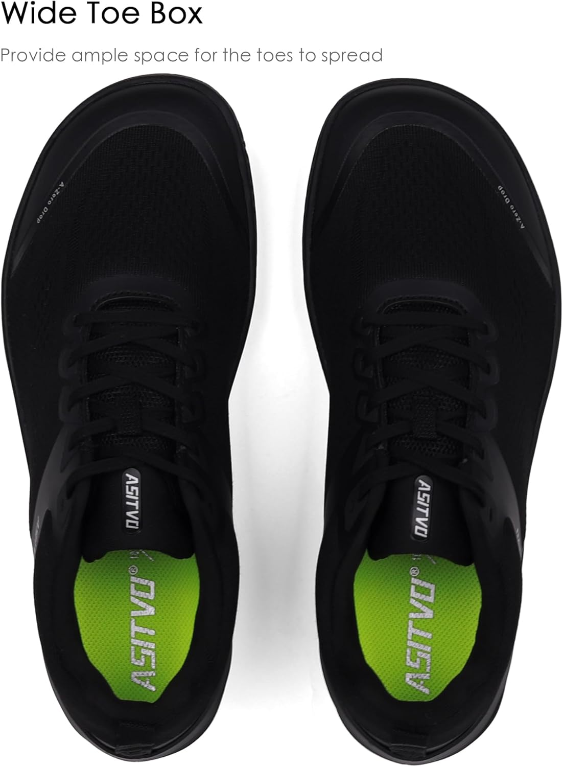 ASITVO Wide Barefoot Shoes Men Gym Zero Drop Sole Minimalist Cross Trainer Width Toe Box Sneakers Grounding Knit No-Sew Upper TPU Toe and Heel Colorful