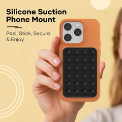 Silicone Phone Sticky Grip, Suction Phone Case Mount for iPhone and Android, Hands-Free Sticky Cell Phone Grip, Mobile Fidget Mirror Holder for Selfies and Videos