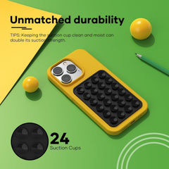 Silicone Phone Sticky Grip, Suction Phone Case Mount for iPhone and Android, Hands-Free Sticky Cell Phone Grip, Mobile Fidget Mirror Holder for Selfies and Videos