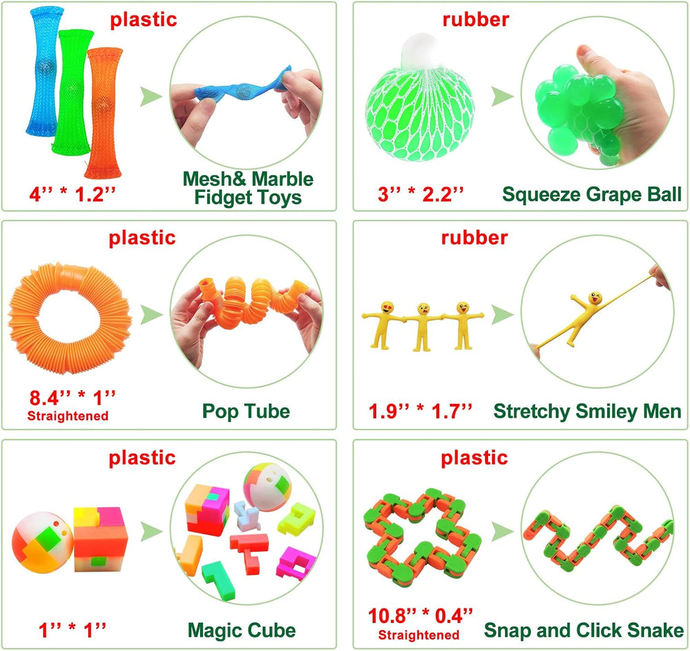 Fidget Toy Set, 35 Pcs Sensory Toy for ADD, OCD, Autistic Children, Adults, Anxiety Autism to Stress Relief and Anti Anxiety with Motion Timer, Perfect for Classroom Reward with Gift Box