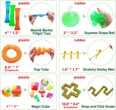 Fidget Toy Set, 35 Pcs Sensory Toy for ADD, OCD, Autistic Children, Adults, Anxiety Autism to Stress Relief and Anti Anxiety with Motion Timer, Perfect for Classroom Reward with Gift Box