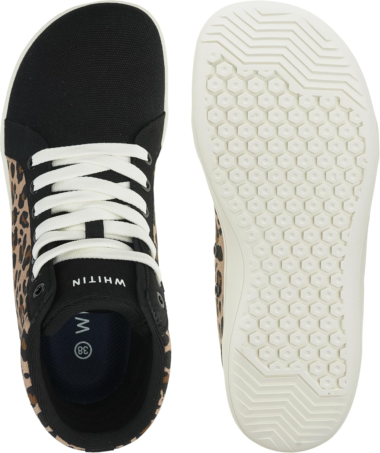 WHITIN Women's Wide High-Top Canvas Barefoot Sneakers | Minimalist Street-Ready Fit | Comfort-Forward Ankle Support