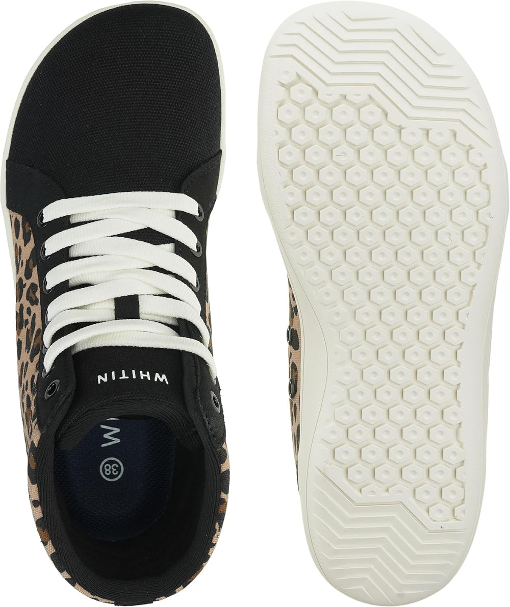 WHITIN Women's Wide High-Top Canvas Barefoot Sneakers | Minimalist Street-Ready Fit | Comfort-Forward Ankle Support