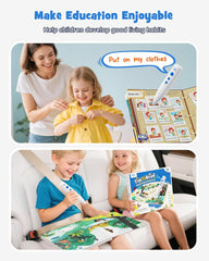 TEKFUN Learn to Read Words Books with Talking Pen, Educational Autism Sensory Toys for Kids, 500+ Learning Activities, Toddler Birthday Gifts for Boys Girls Ages 1-6