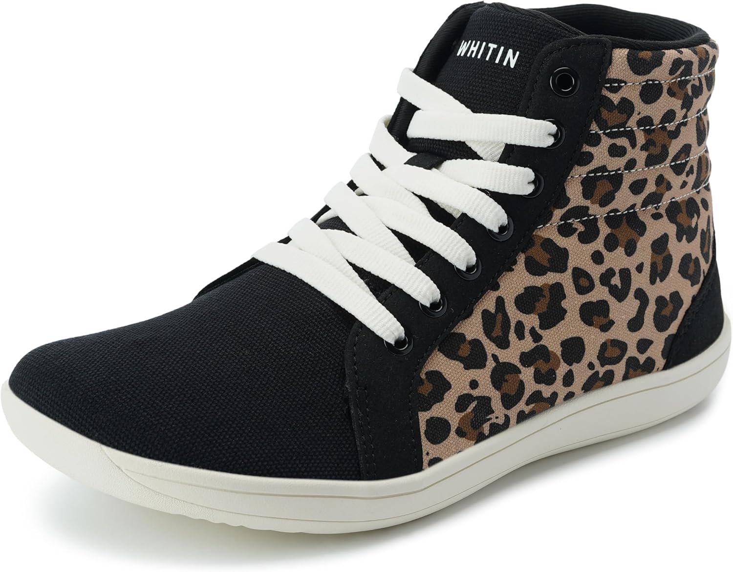 WHITIN Women's Wide High-Top Canvas Barefoot Sneakers | Minimalist Street-Ready Fit | Comfort-Forward Ankle Support