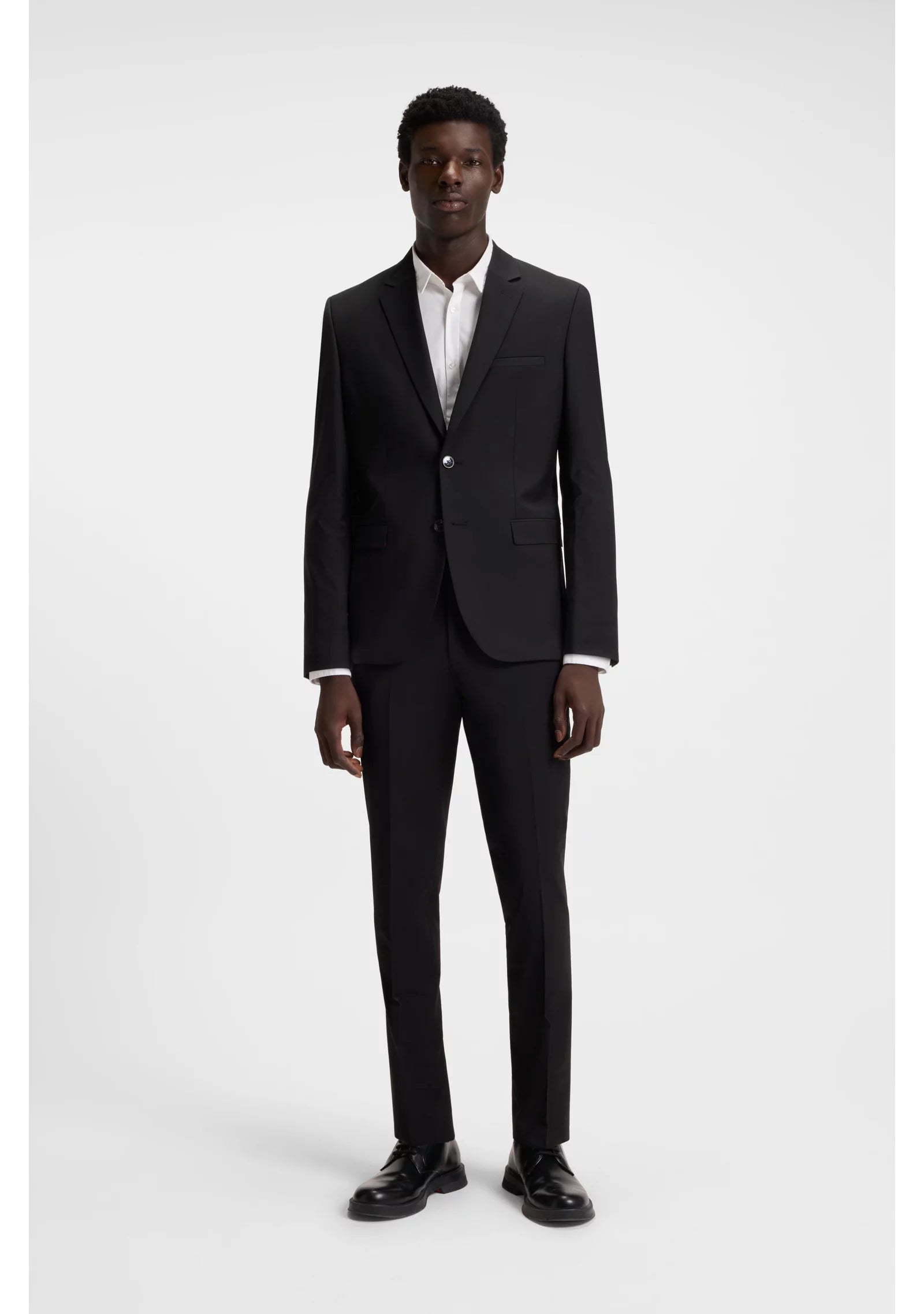 Extra-slim-fit shirt in stretch-cotton canvas