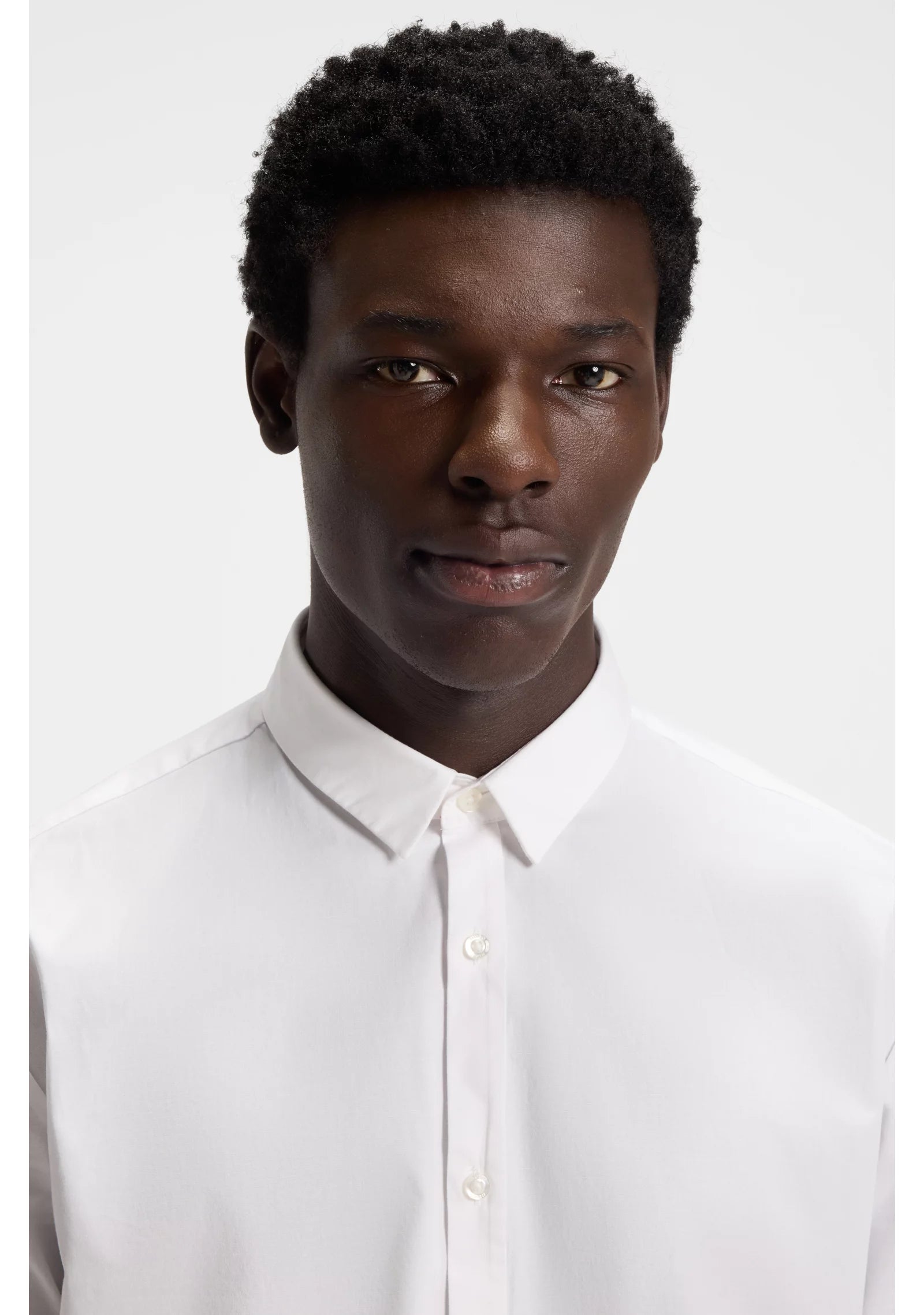 Extra-slim-fit shirt in stretch-cotton canvas