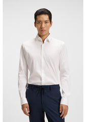 Extra-slim-fit shirt in easy-iron cotton-blend poplin