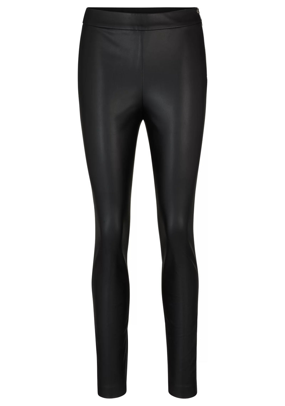 Skinny-fit high-waisted trousers with side zip