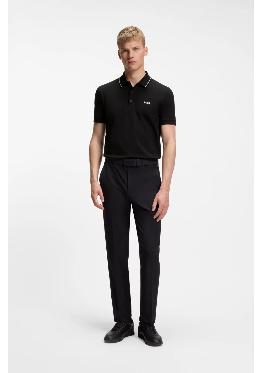 Slim-fit cotton piqué polo shirt with logo