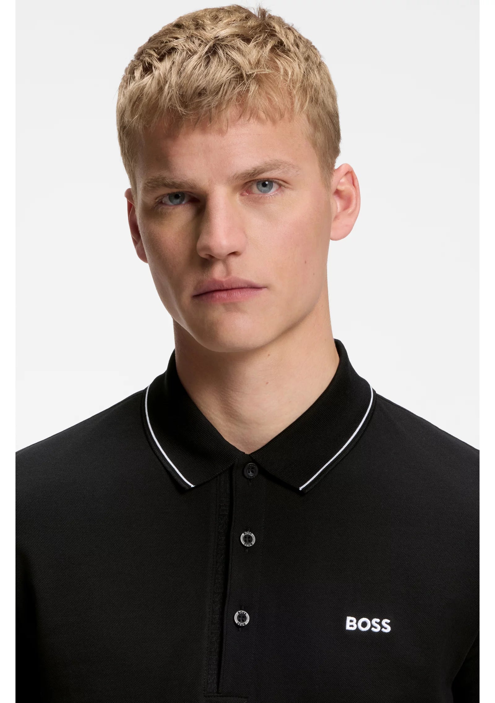 Slim-fit cotton piqué polo shirt with logo