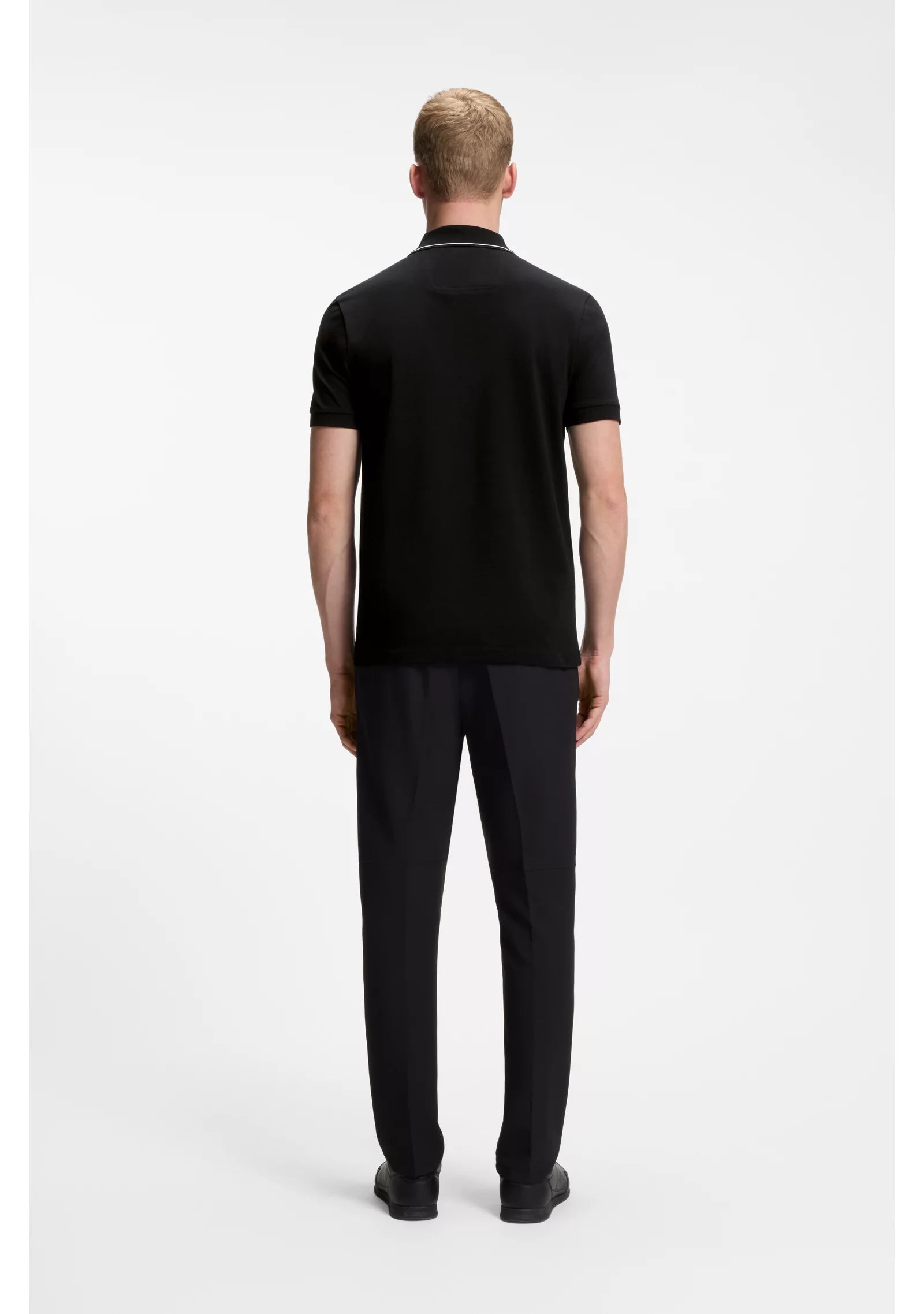 Slim-fit cotton piqué polo shirt with logo
