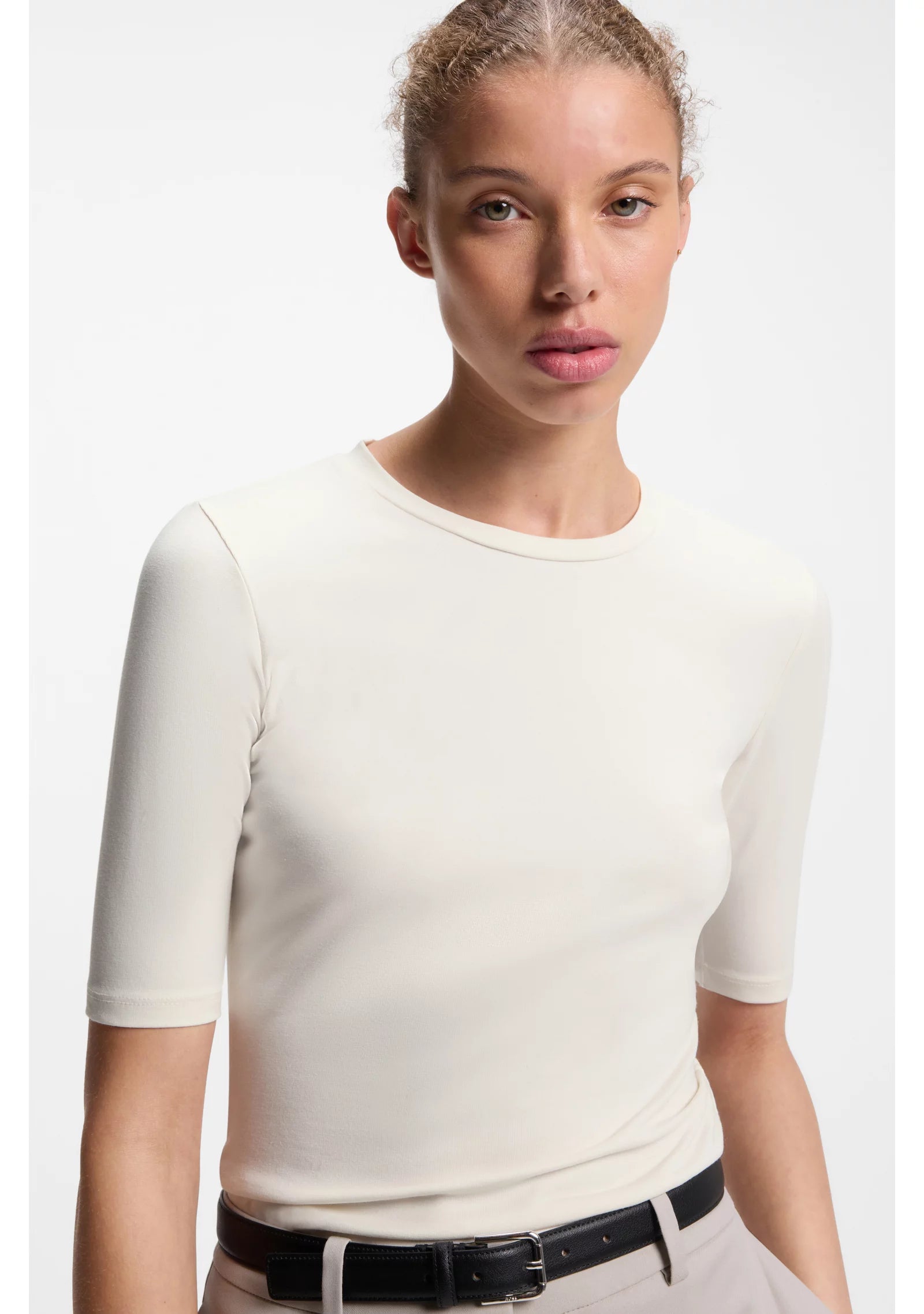 Slim-fit T-shirt in cotton, modal and stretch