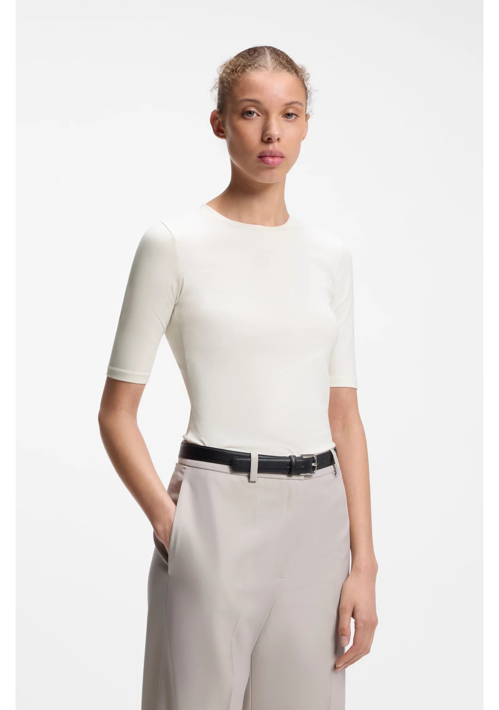 Slim-fit T-shirt in cotton, modal and stretch