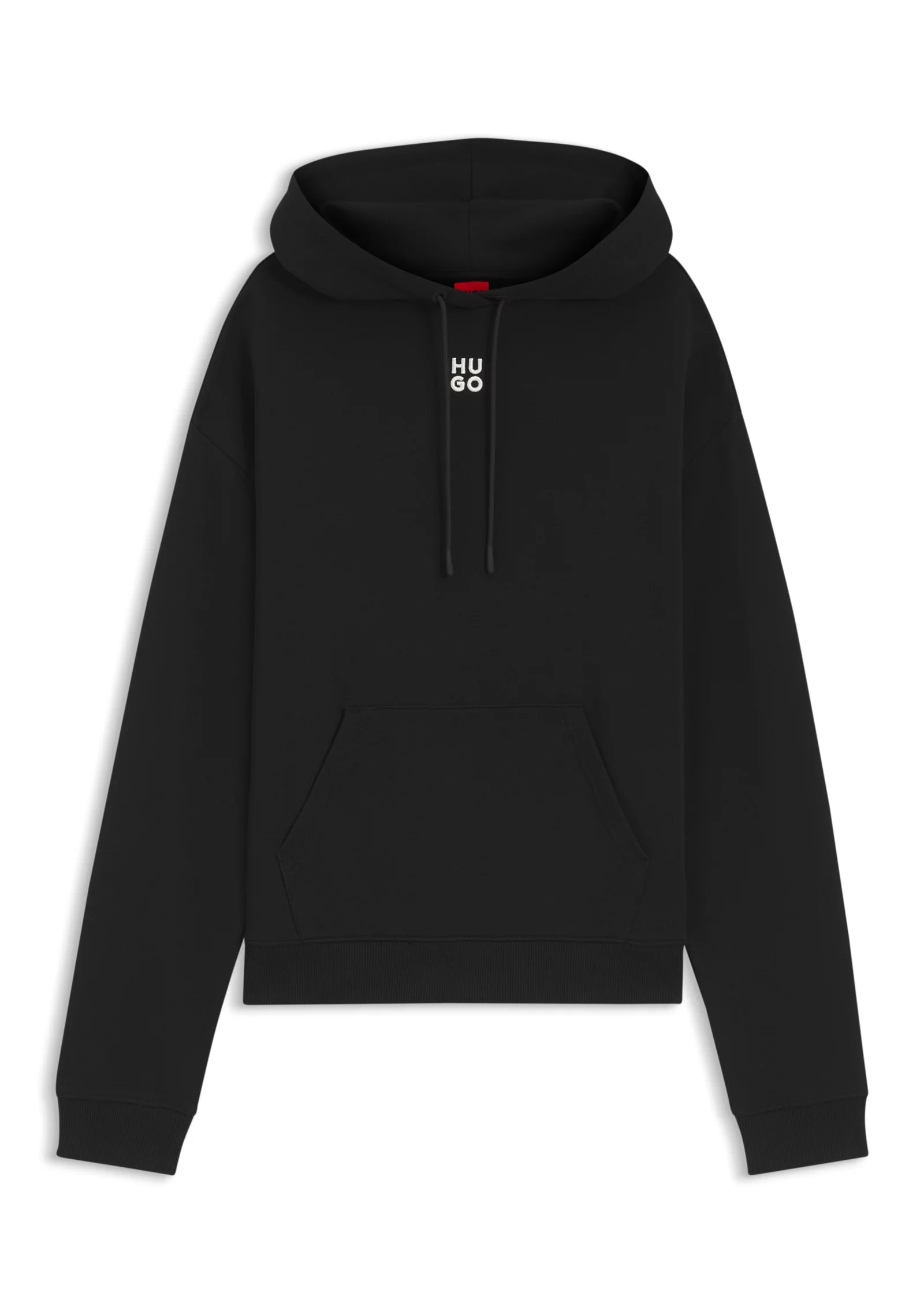 Cotton-terry hoodie with embroidered stacked logo