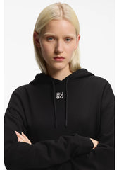 Cotton-terry hoodie with embroidered stacked logo